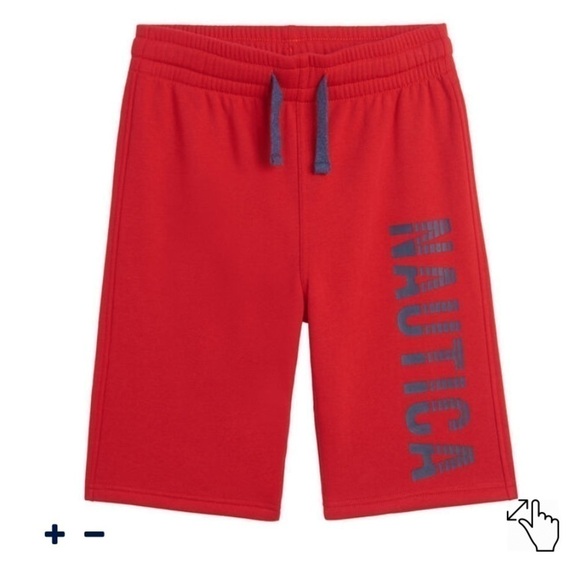 Nautica Other - Nautica Boys Red Elastic Waist Pull On Shorts Spellout Logo Size S 8 NWT